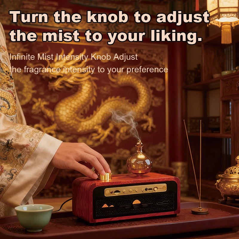 Retro Music Aroma Diffuser Essential Oil Air Freshener Long Lasting Fragrance 41 Built in Songs Rainbow Breathing Night Light