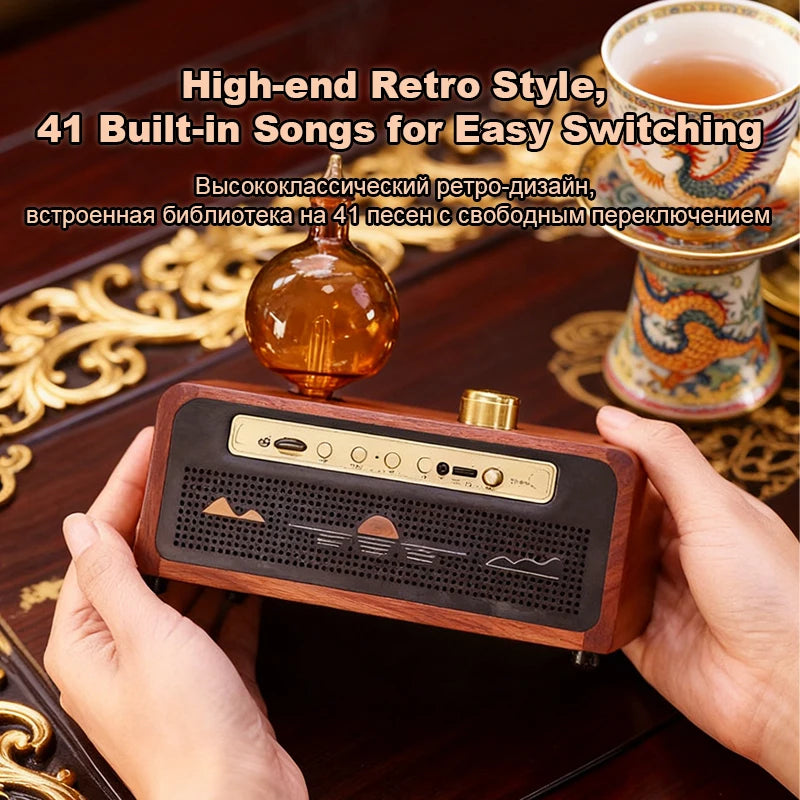 Retro Music Aroma Diffuser Essential Oil Air Freshener Long Lasting Fragrance 41 Built in Songs Rainbow Breathing Night Light