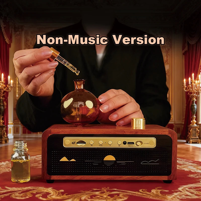 Retro Music Aroma Diffuser Essential Oil Air Freshener Long Lasting Fragrance 41 Built in Songs Rainbow Breathing Night Light