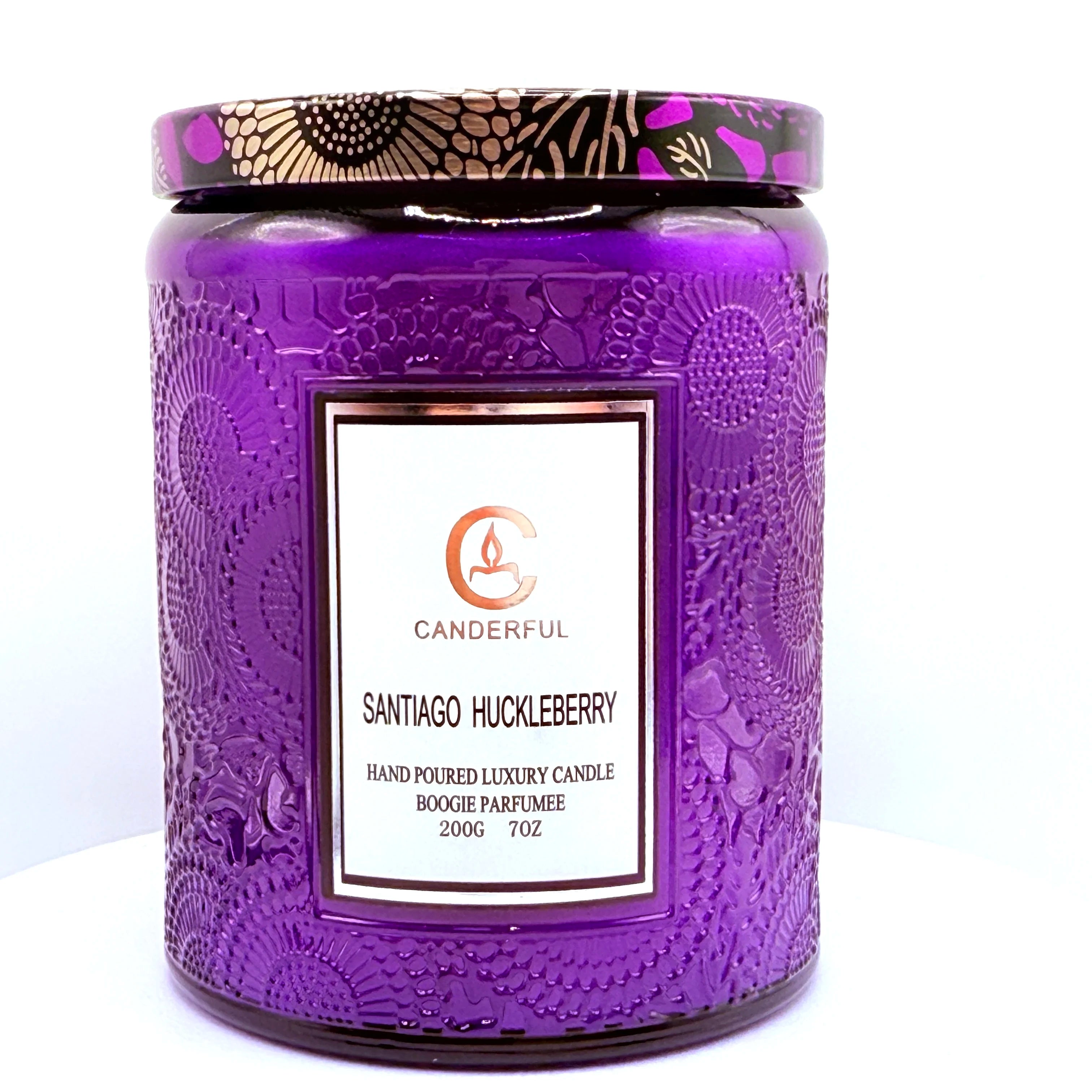 Embossed Glass Scented Candle Soy Wax Aromatherapy Candle | 5 Scents | 40 Hour Long Burn | Plant Essential Oil Clean Burn