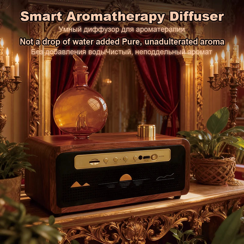 Retro Music Aroma Diffuser Essential Oil Air Freshener Long Lasting Fragrance 41 Built in Songs Rainbow Breathing Night Light