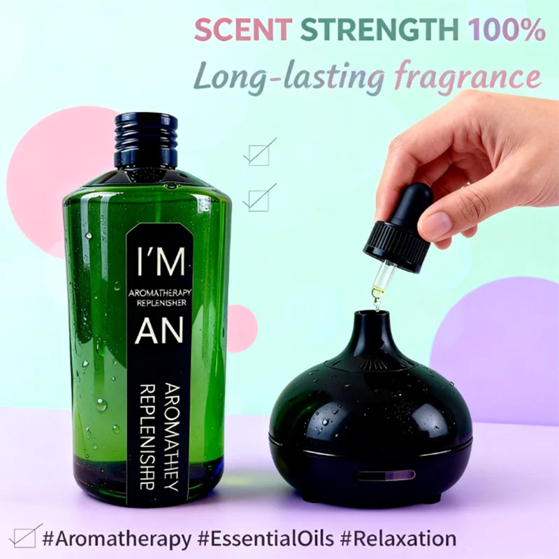 200ML Fireless Aromatherapy Ebony Rose Gardenia Perfume Replenisher Fluid Fragrance Oil for Home Diffuser Hotel Essential Oils